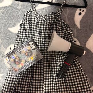 gingham black and white jumpsuit (ALBUM AND LIGHT STICK NOT INCLUDED)